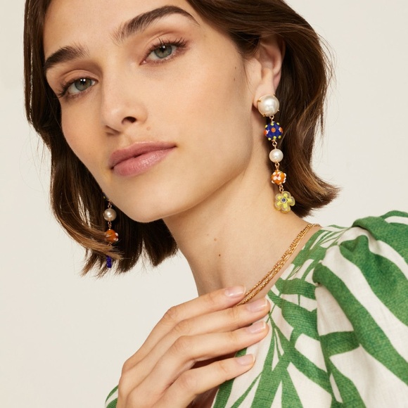 NWOT Lele Sadoughi Fiore Linear Earrings